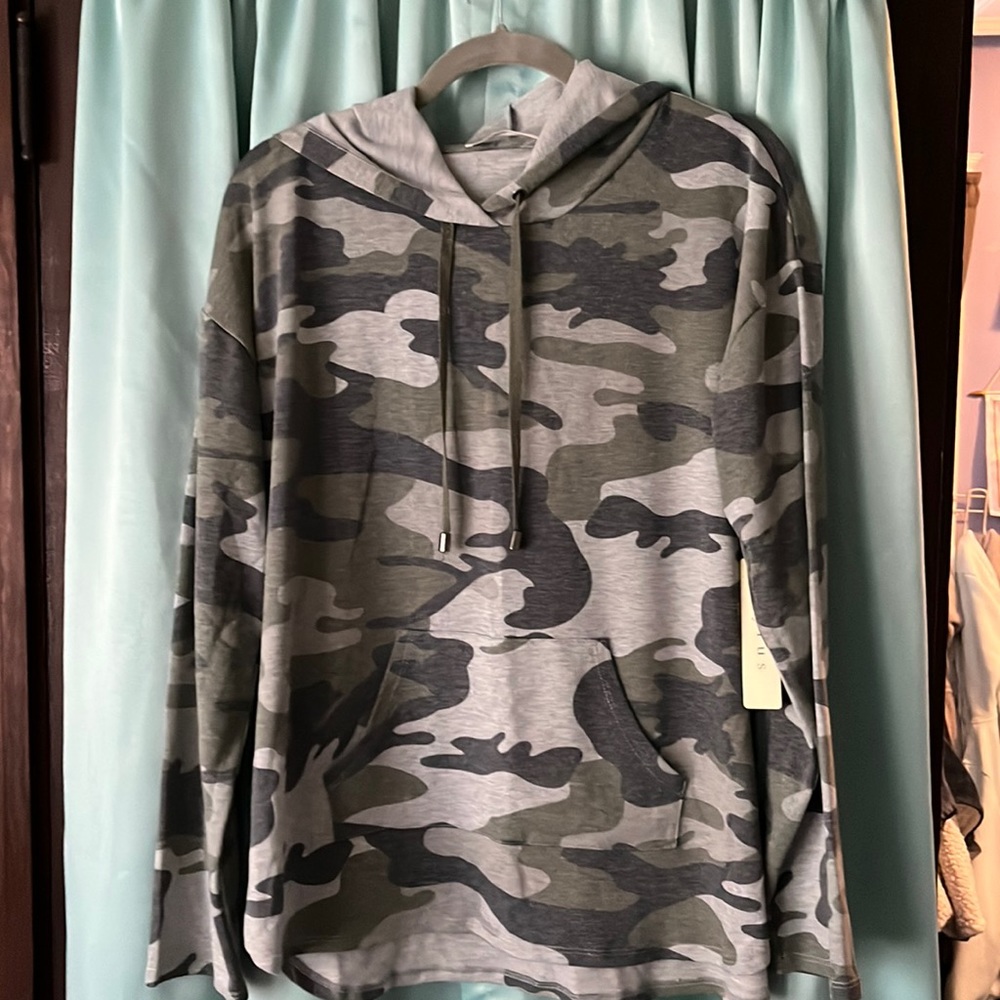 Olive Camo hooded pullover